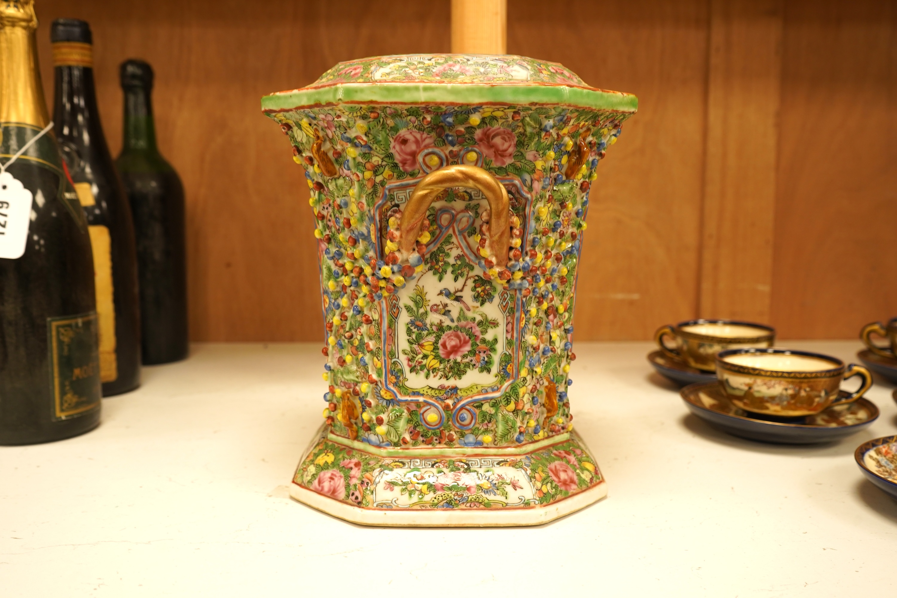 A 19th century Chinese famille rose bough pot, 24cm
